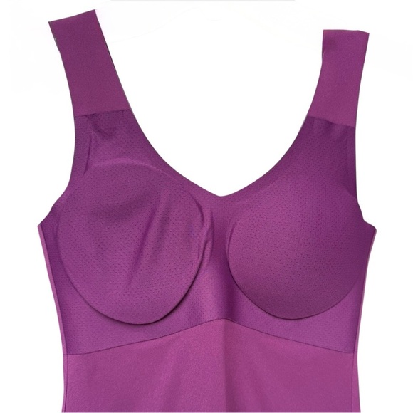 KNIX LuxeLift Shapewear Tank Top Size Small Plum Purple V-Neck Built in Bra - Picture 6 of 8